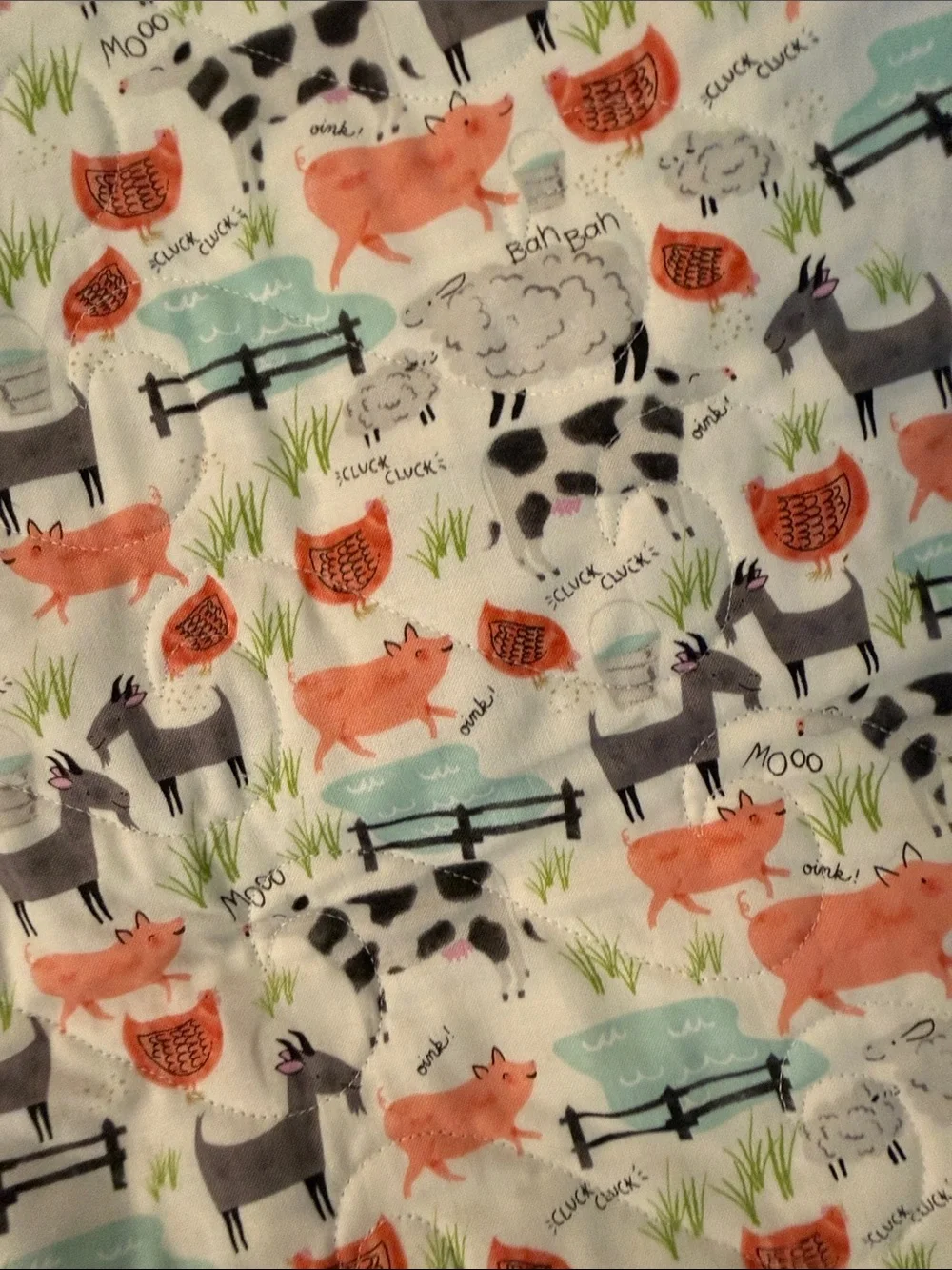 Handmade Baby Quilt Multicolor Patchwork Quilt - farm animals
